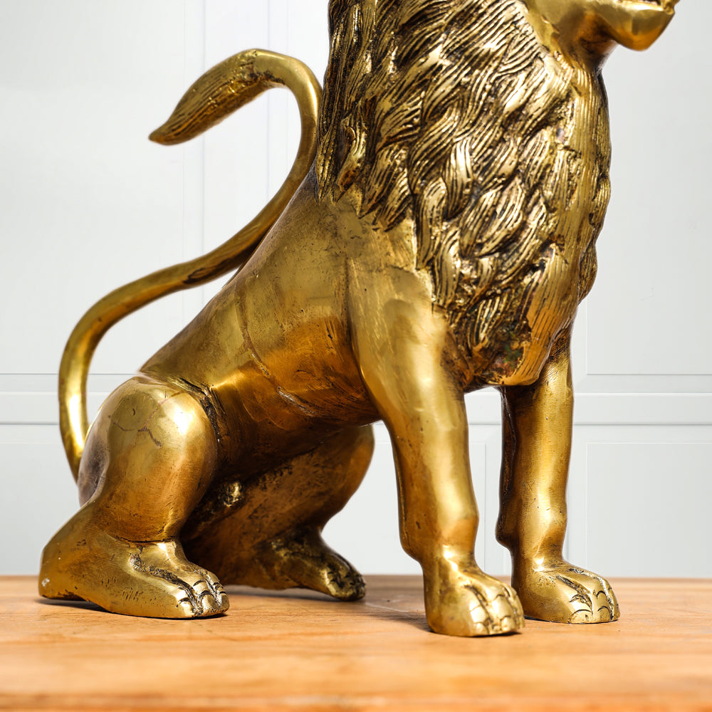 Brass Lion Statue (10.5 Inch) Vedansh Craft