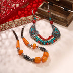 Resin Beaded Orange Necklace Vedansh Craft
