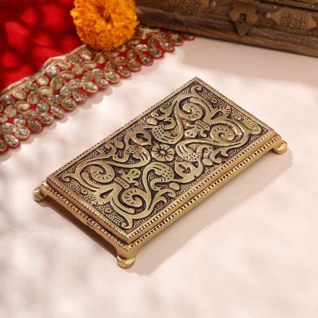 Brass Pooja Chowki (0.5 Inch) Vedansh Craft