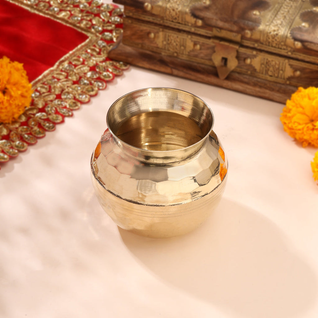 Brass Hammered Pooja Kalash Vedansh Craft