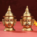 Brass Shiva Parvati Head Set (7 Inch) Vedansh Craft