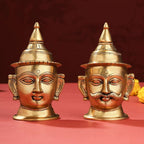 Brass Shiva Parvati Head Set (7 Inch) Vedansh Craft