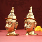 Brass Shiva Parvati Head Set (7 Inch) Vedansh Craft