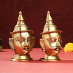 Brass Shiva Parvati Head Set (7 Inch) Vedansh Craft