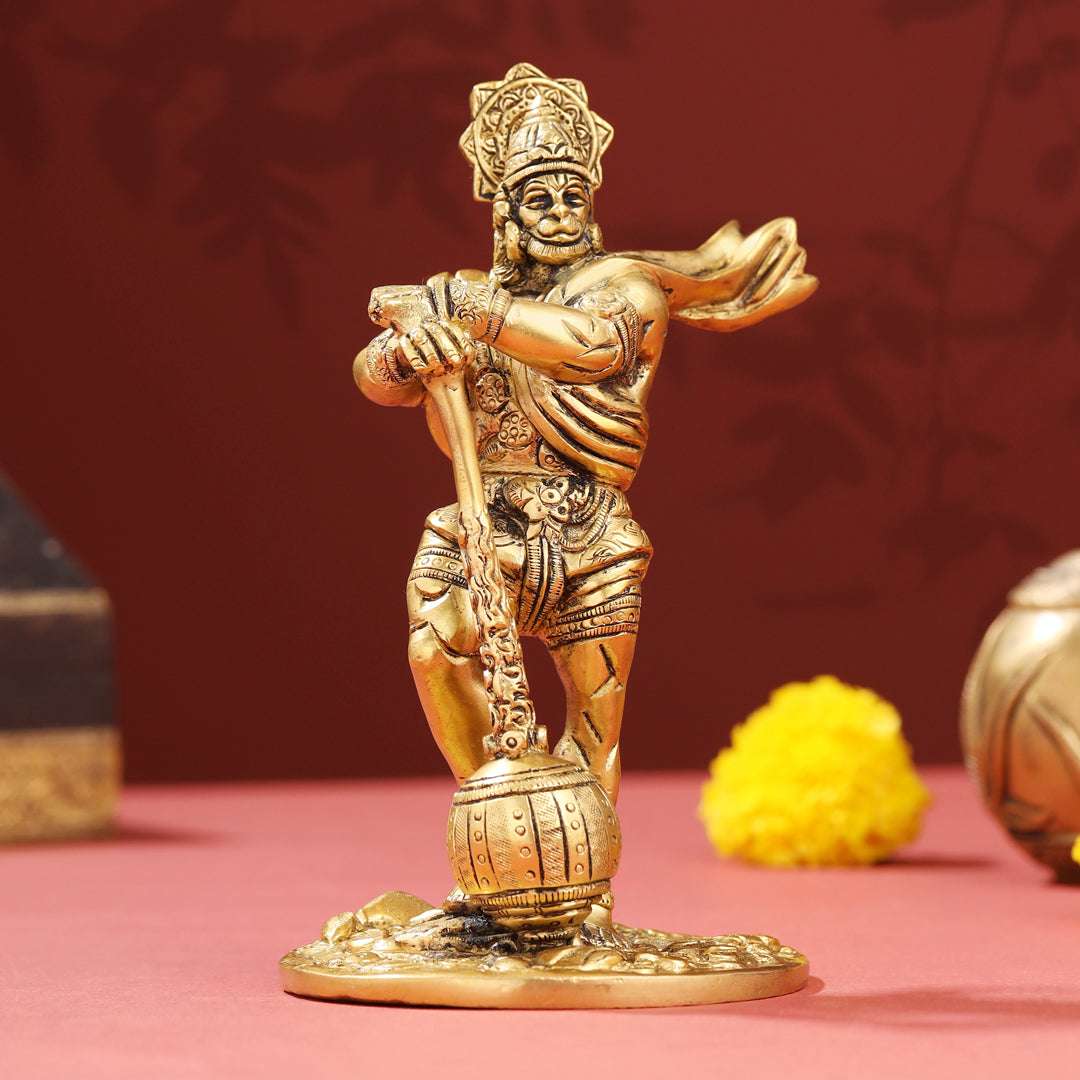 Brass Standing Hanuman Idol (7.2 Inch) Vedansh Craft