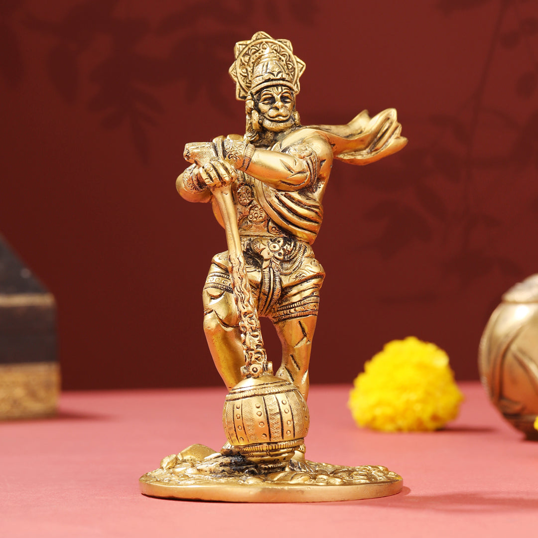 Brass Standing Hanuman Idol (7.2 Inch) Vedansh Craft