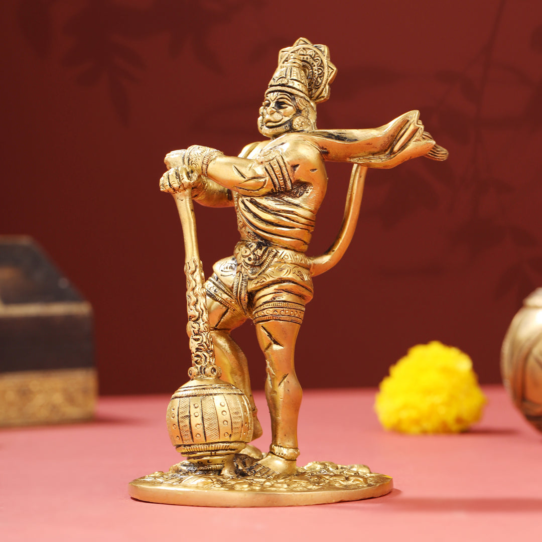 Brass Standing Hanuman Idol (7.2 Inch) Vedansh Craft