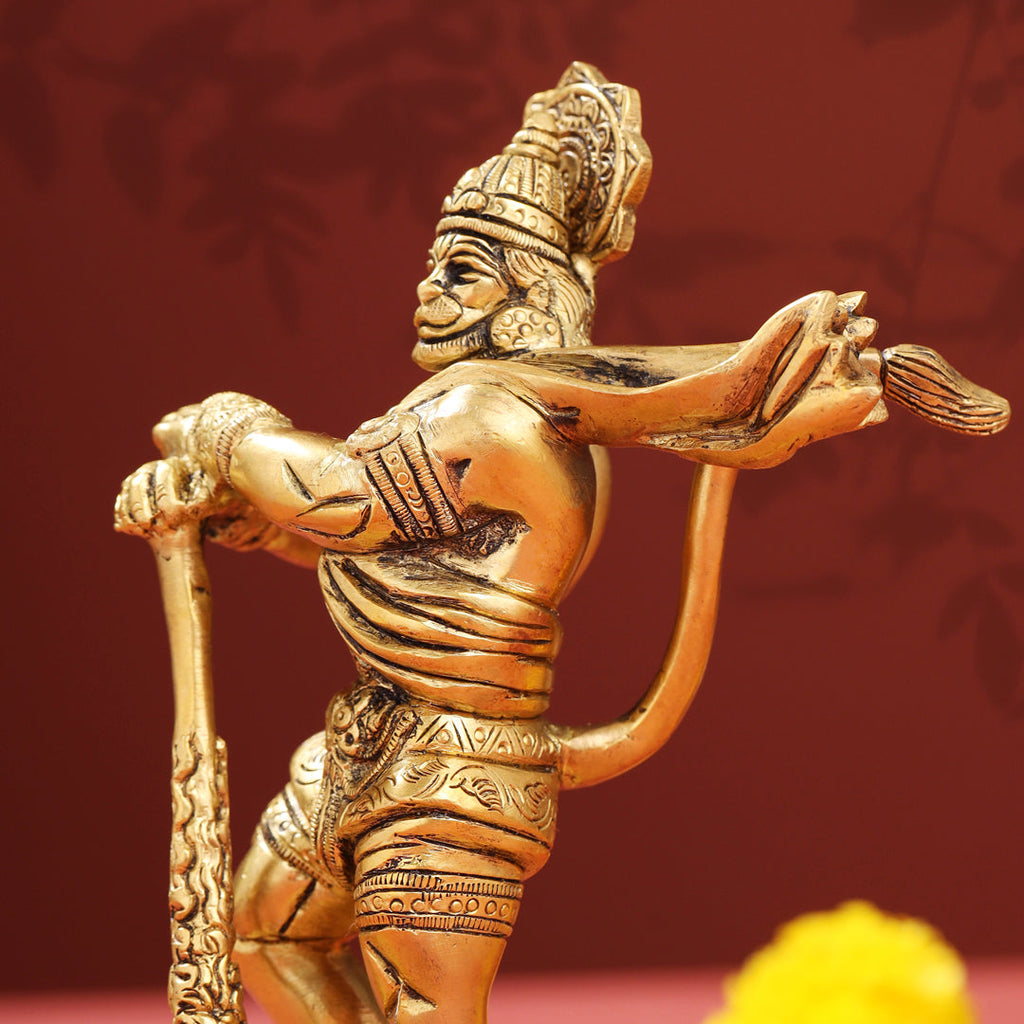 Brass Standing Hanuman Idol (7.2 Inch) Vedansh Craft