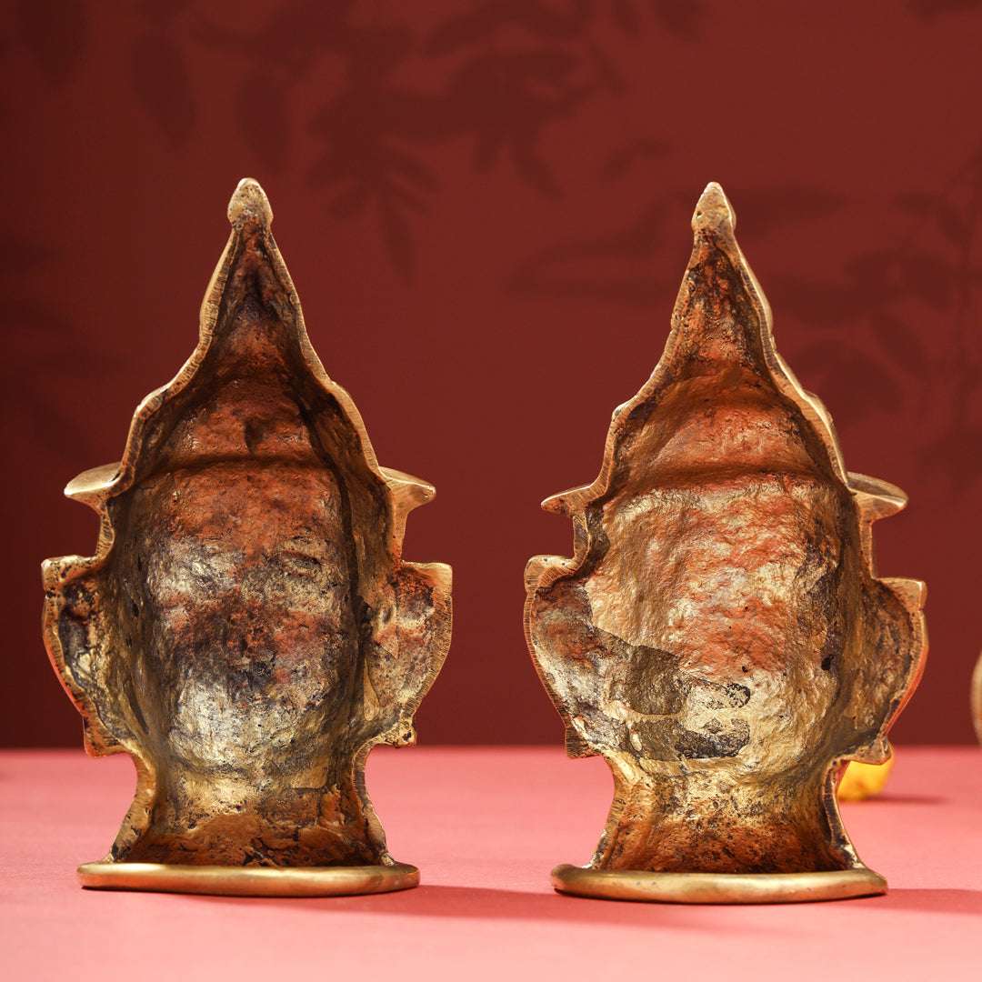 Brass Shiva Parvati Head Set (7 Inch) Vedansh Craft