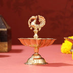 Brass Peacock Five Petal diya Vedansh Craft