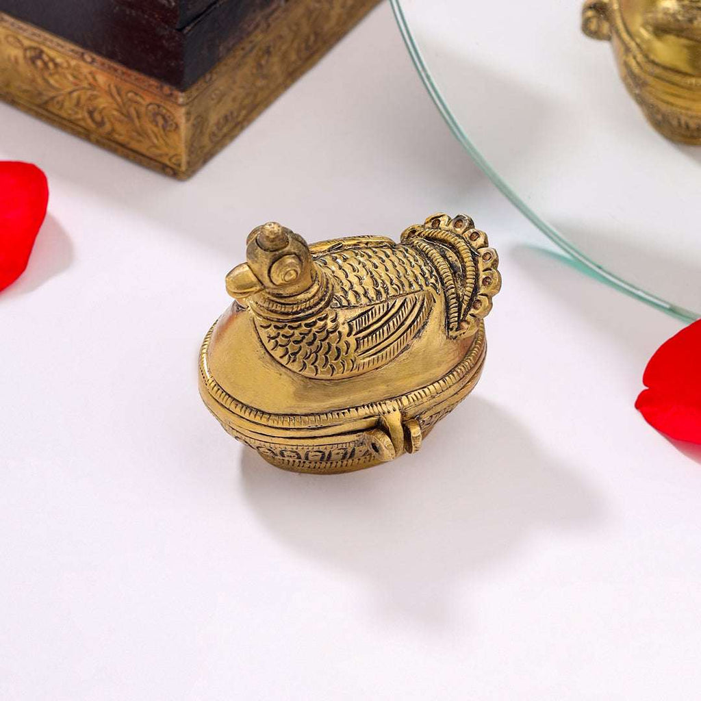 Brass Duck Sindoor/Kumkum Box (2 Inch) Vedansh Craft