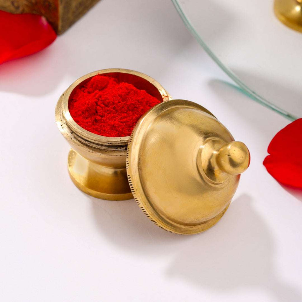 Brass Sindoor/Kumkum Box (2 Inch) Vedansh Craft