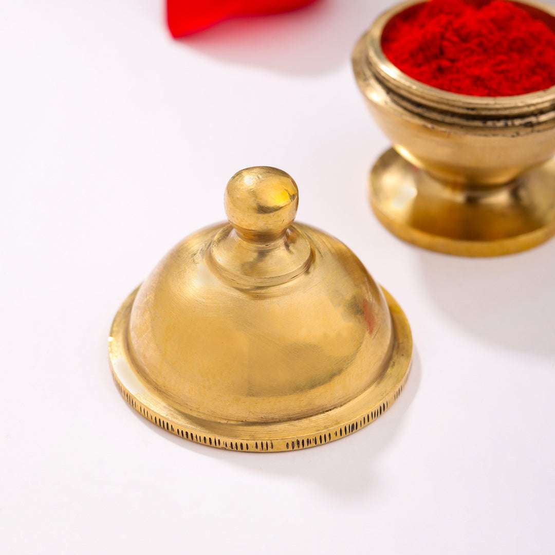 Brass Sindoor/Kumkum Box (2 Inch) Vedansh Craft