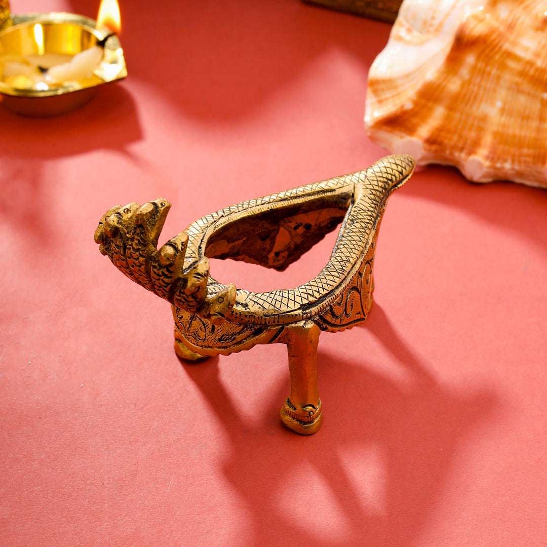 Brass Snake Conch Stand (3.2 Inch) Vedansh Craft