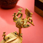 Brass Seven Peacock Kumkum Box (4.5 Inch) Vedansh Craft