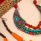 Resin Beaded Orange Necklace Vedansh Craft