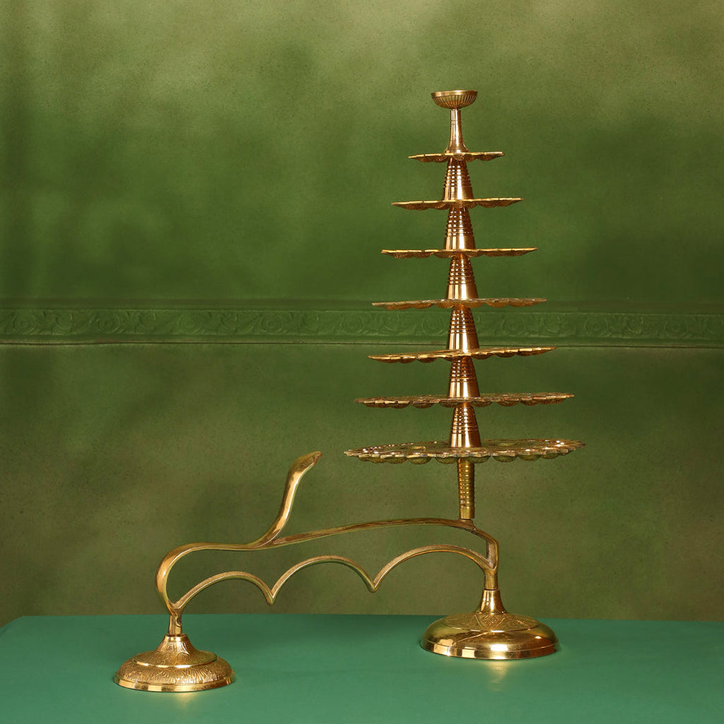 Brass Traditional 108 Petal Ganga Aarti (24 Inch) Vedansh Craft