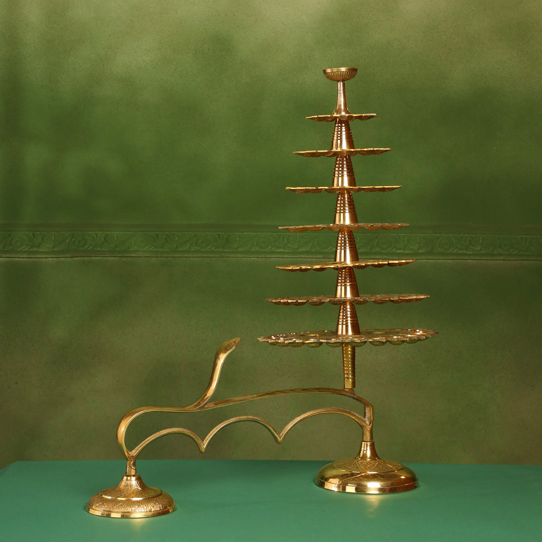 Brass Traditional 108 Petal Ganga Aarti (24 Inch) Vedansh Craft