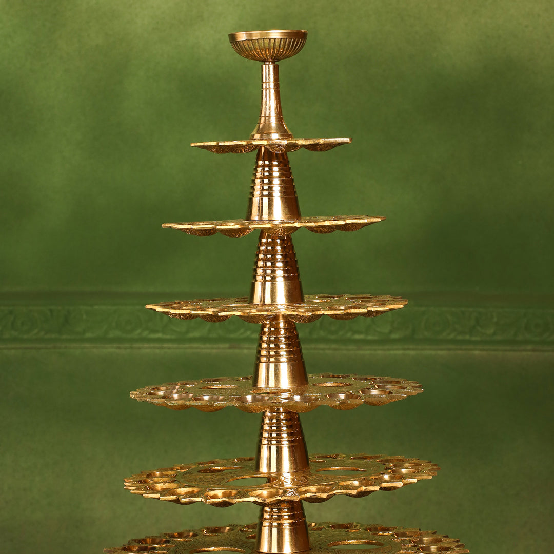 Brass Traditional 108 Petal Ganga Aarti (24 Inch) Vedansh Craft