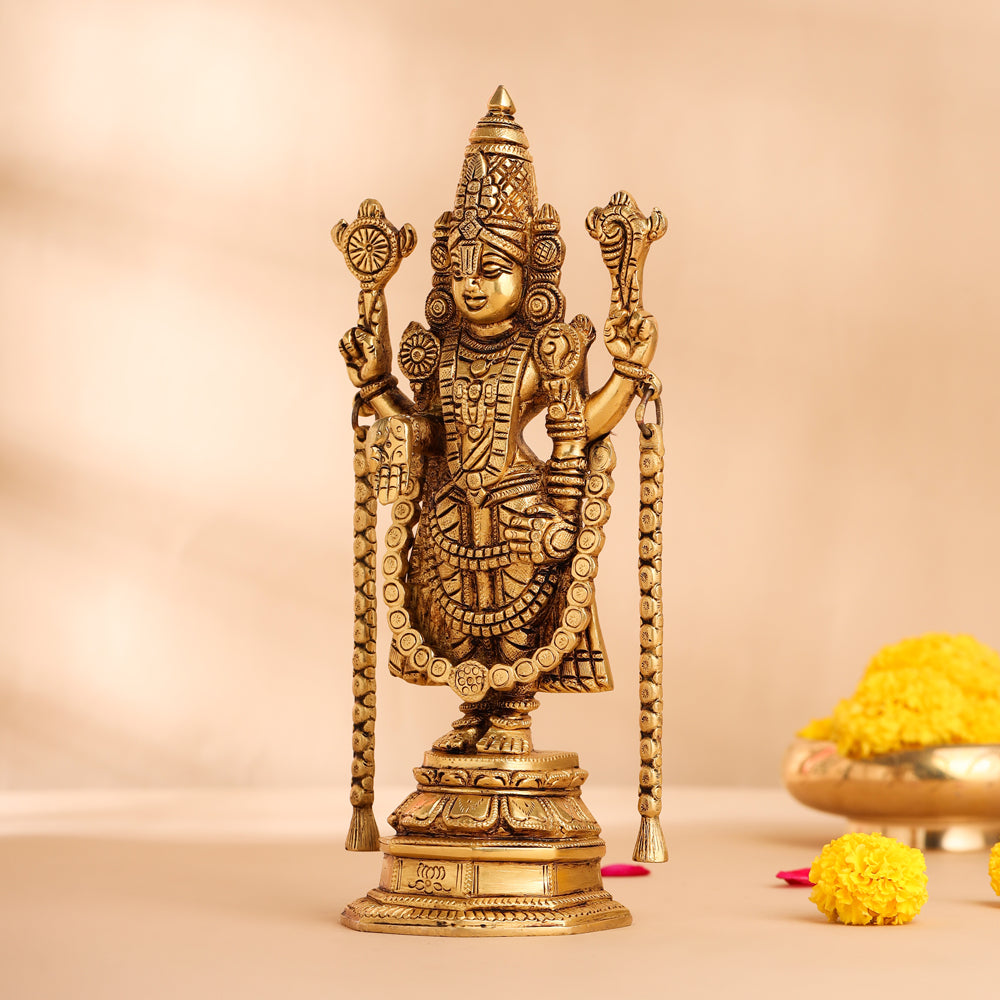 Brass Tirupati Balaji/Venkateshwar Idol (10.5 Inch) Vedansh Craft