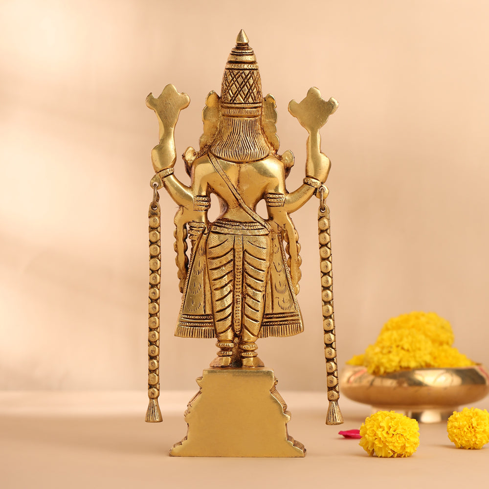 Brass Tirupati Balaji/Venkateshwar Idol (10.5 Inch) Vedansh Craft