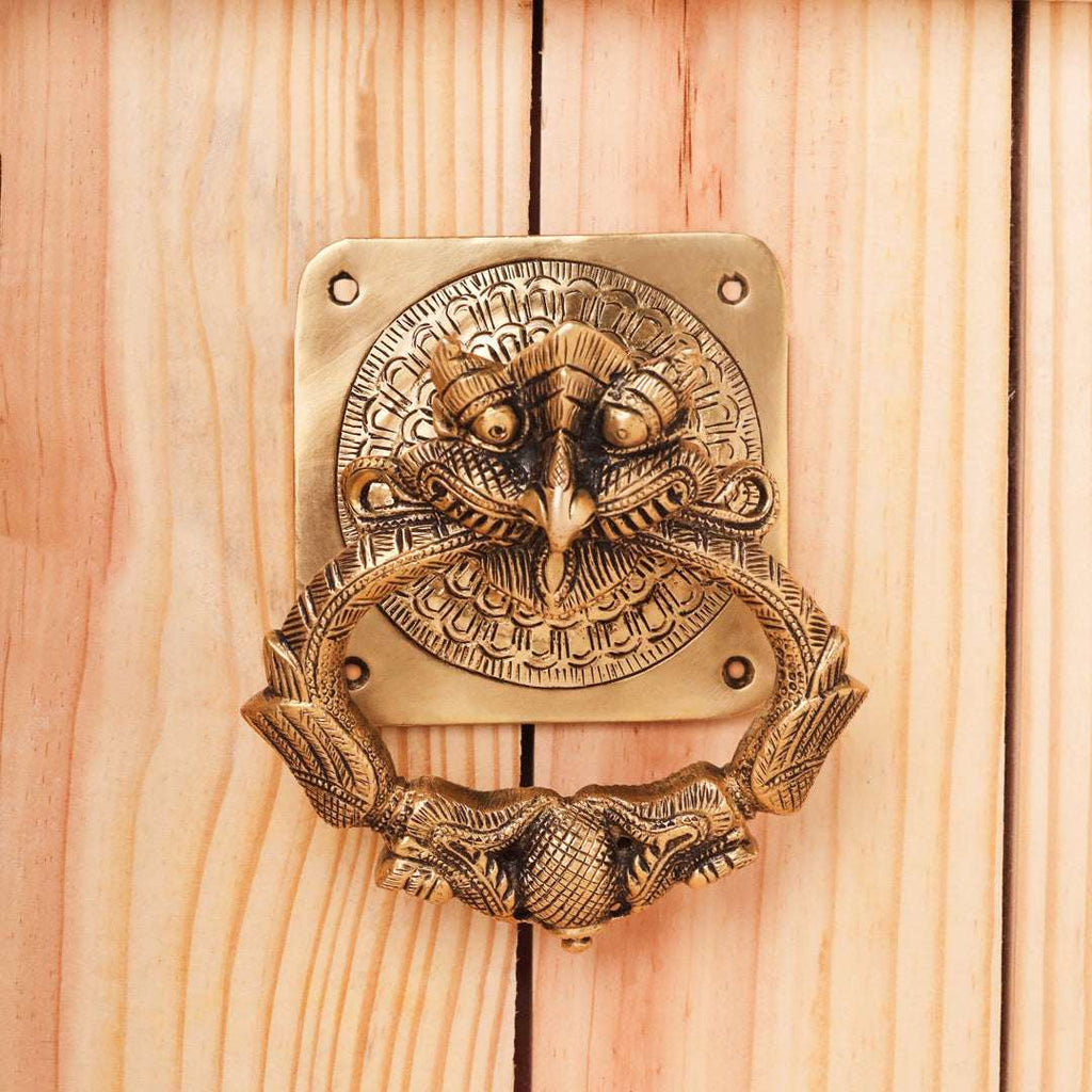 Brass Yali/kirtimukha Face Door Knocker (6.5 Inch) Vedansh Craft