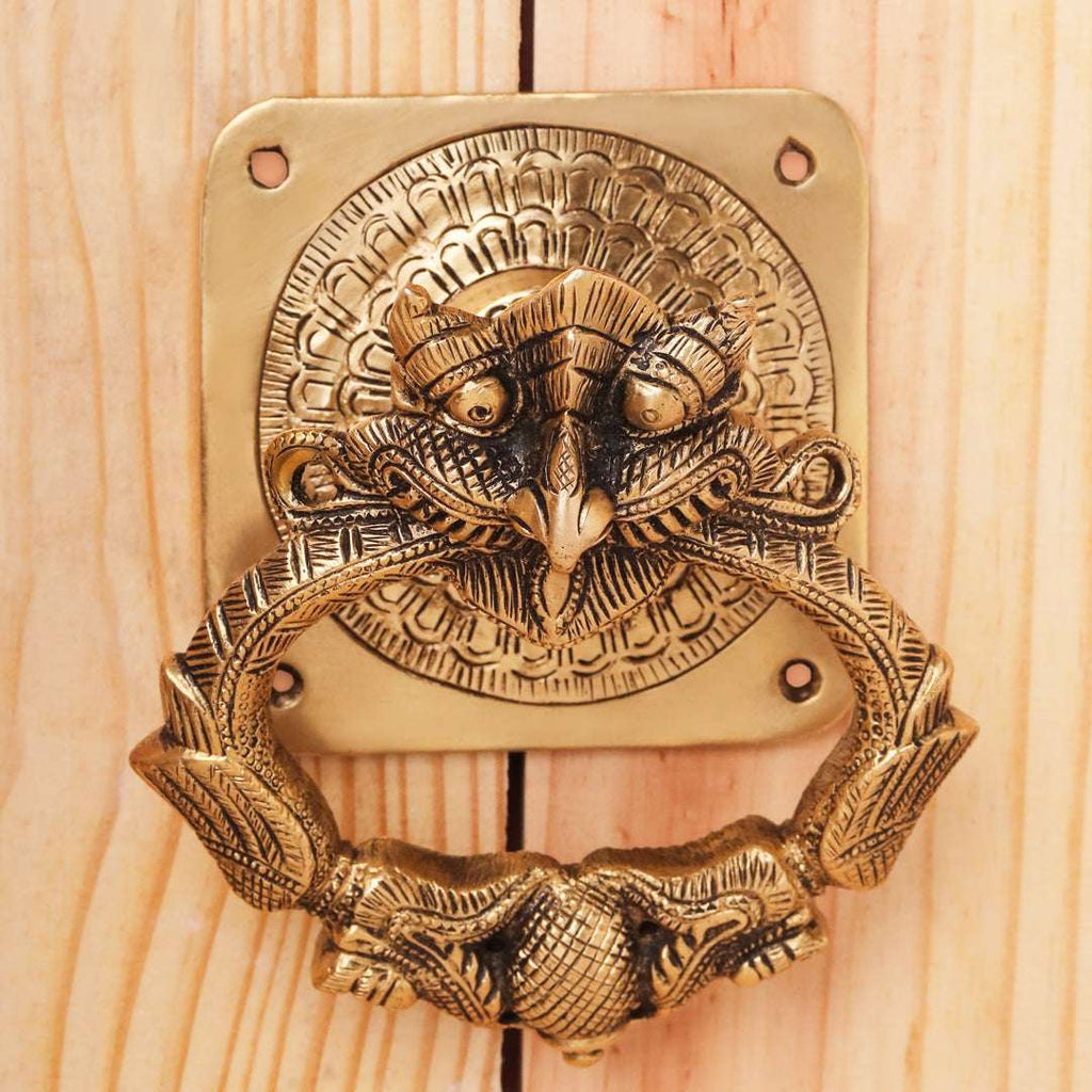 Brass Yali/kirtimukha Face Door Knocker (6.5 Inch) Vedansh Craft