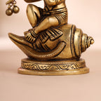 Brass Superfine Laddu Gopal Sitting On Conch (5 Inch) Vedansh Craft