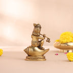Brass Superfine Laddu Gopal Sitting On Conch (5 Inch) Vedansh Craft
