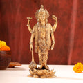 Brass Lord Vishnu Idol On Lotus (9 Inch) Vedansh Craft