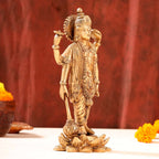 Brass Lord Vishnu Idol On Lotus (9 Inch) Vedansh Craft