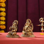 Brass Superfine Sitting Ganesha And Lakshmi set (2.5 Inch) Vedansh Craft