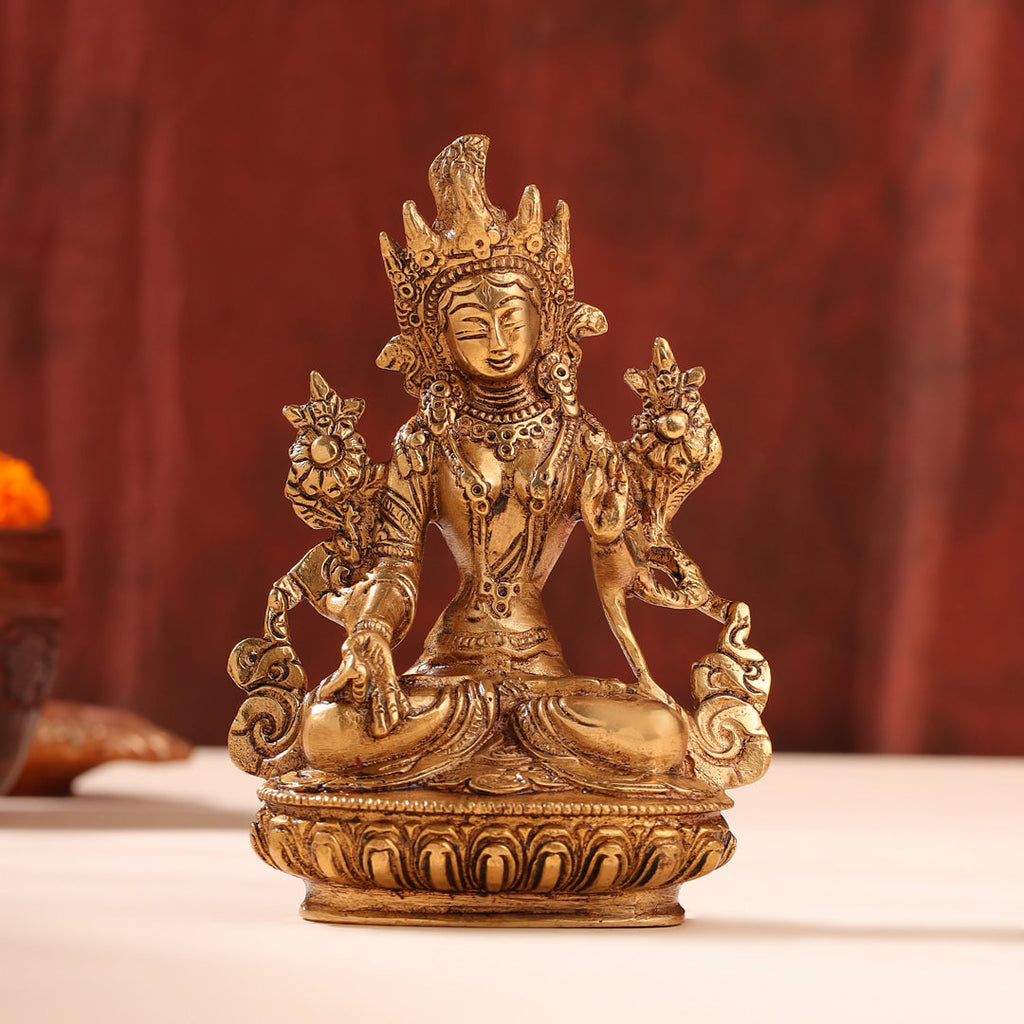 Brass Tara Devi Idol (6 Inch) Vedansh Craft
