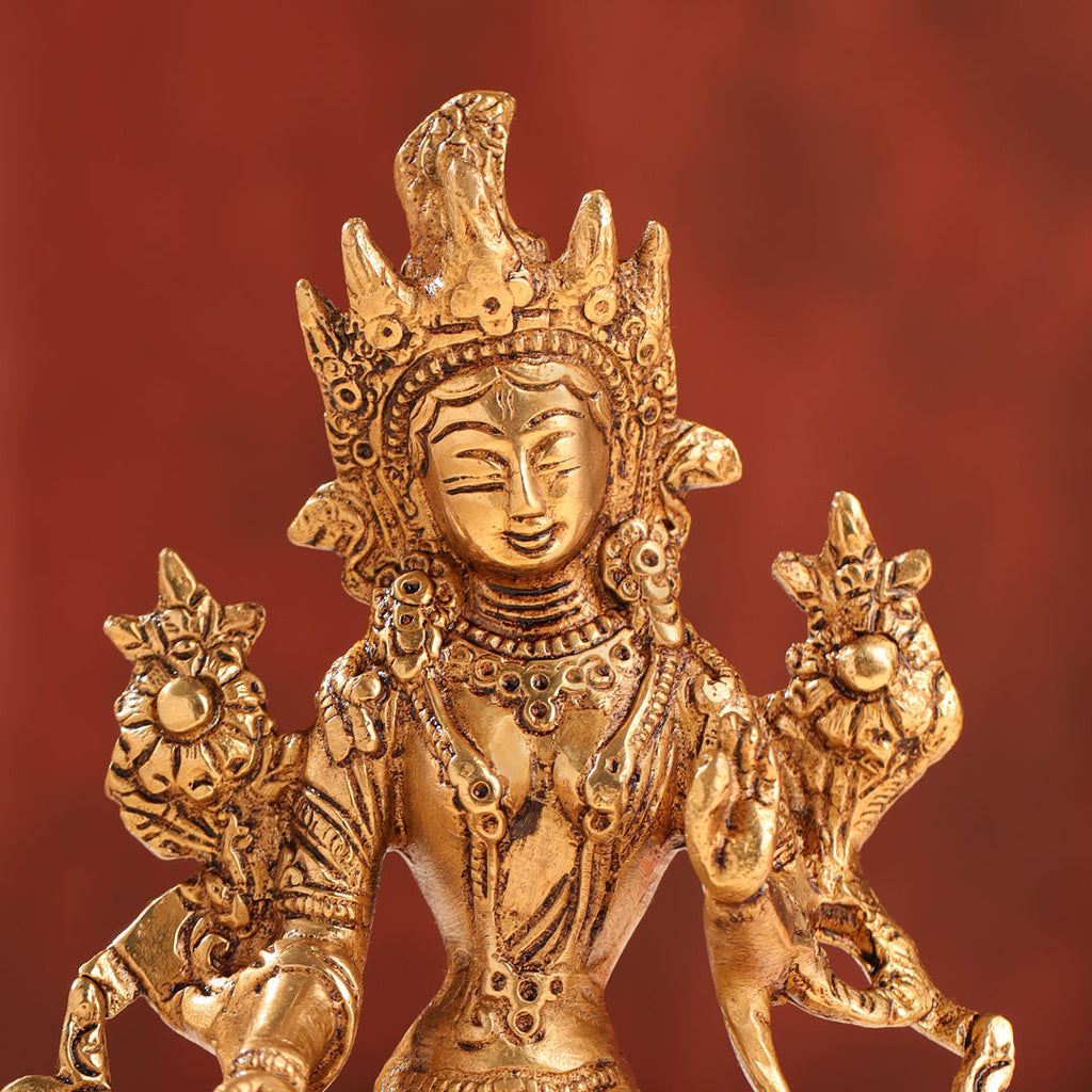 Brass Tara Devi Idol (6 Inch) Vedansh Craft