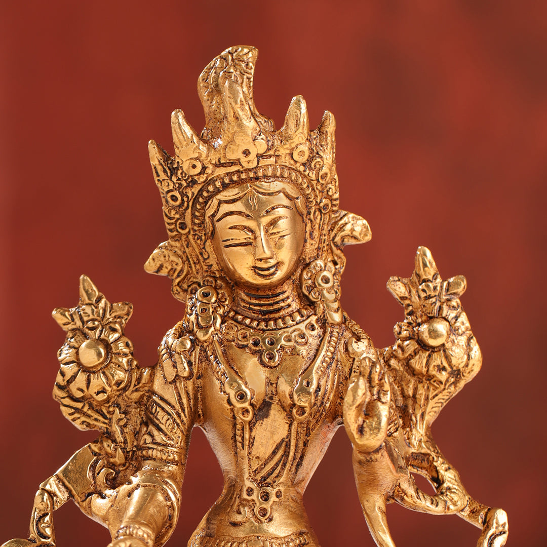 Brass Tara Devi Idol (6 Inch) Vedansh Craft