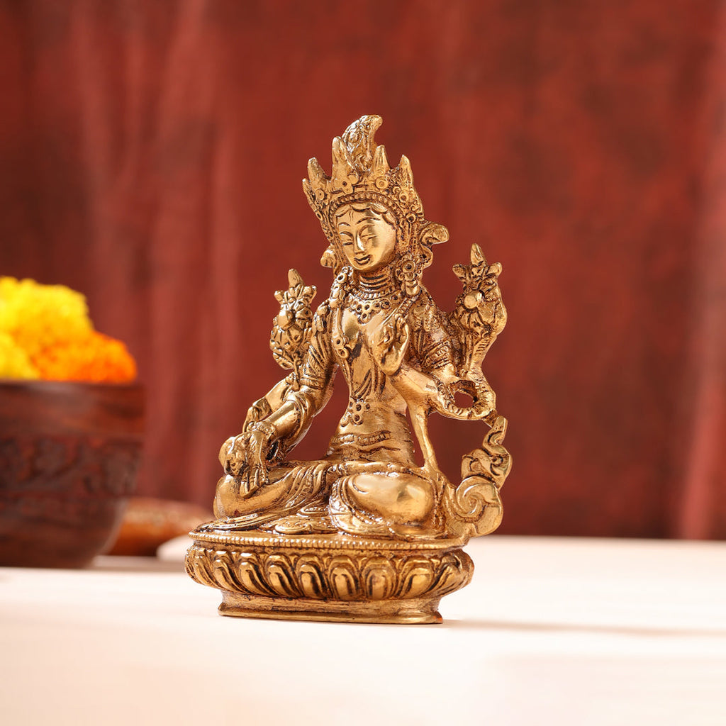 Brass Tara Devi Idol (6 Inch) Vedansh Craft