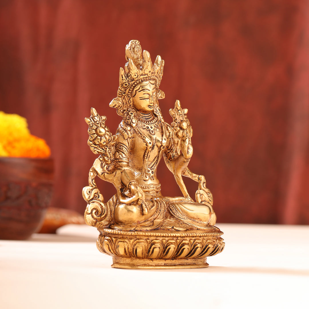 Brass Tara Devi Idol (6 Inch) Vedansh Craft