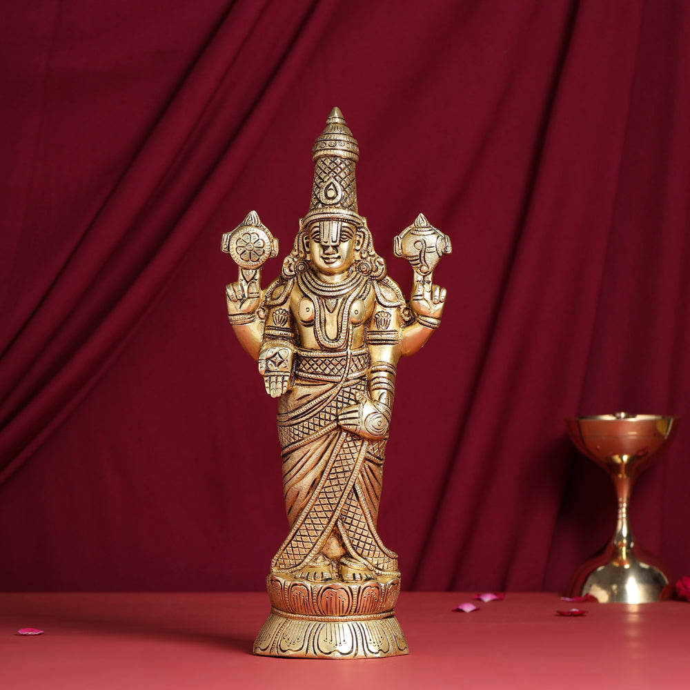 Brass Tirupati Balaji/Venkateshwar Idol Wall Hanging (15.5 Inch) Vedansh Craft