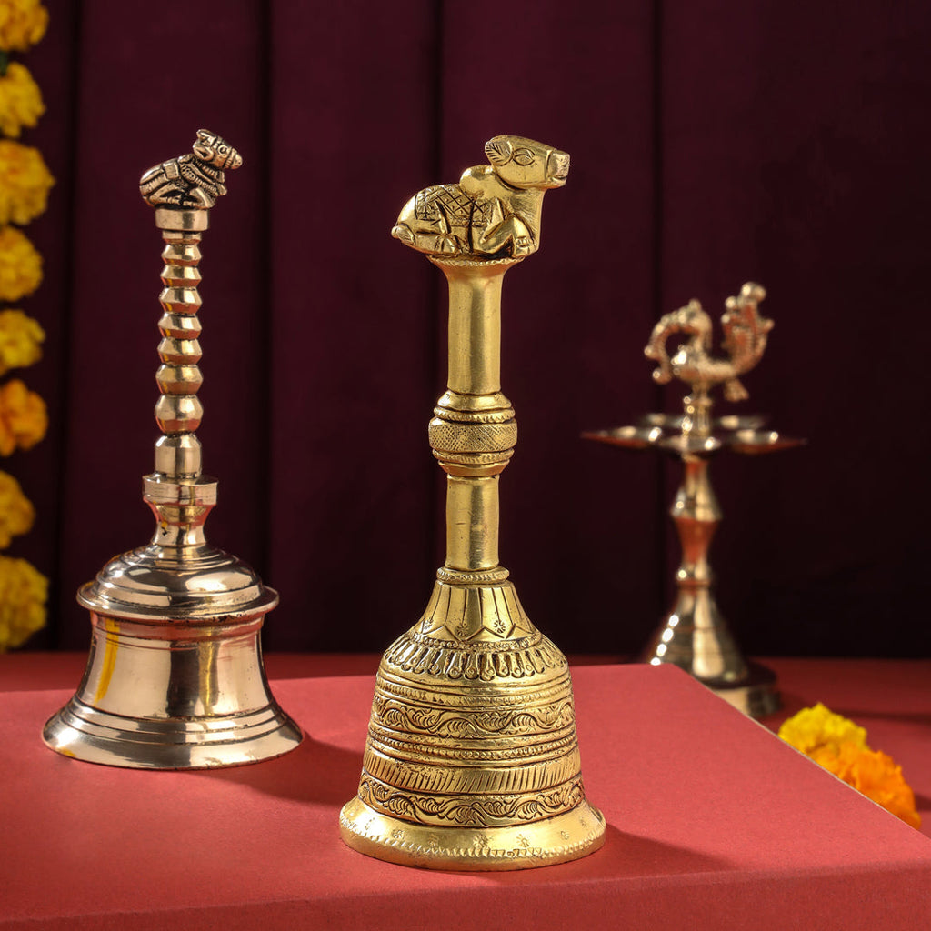 Brass Nandi HandBell (6.5 Inch) Vedansh Craft
