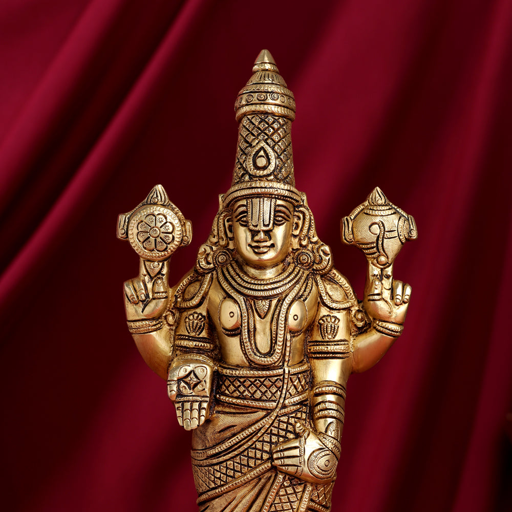 Brass Tirupati Balaji/Venkateshwar Idol Wall Hanging (15.5 Inch) Vedansh Craft
