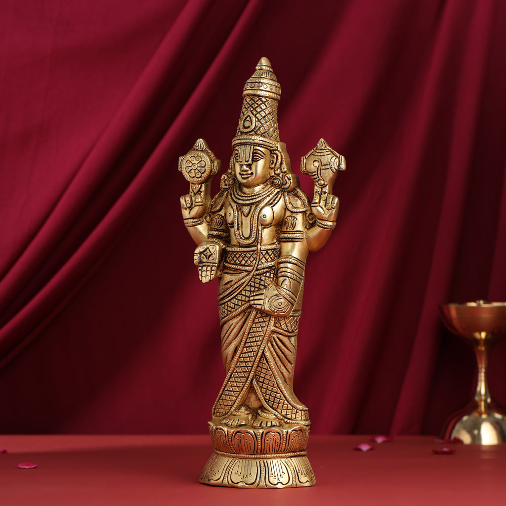 Brass Tirupati Balaji/Venkateshwar Idol Wall Hanging (15.5 Inch) Vedansh Craft