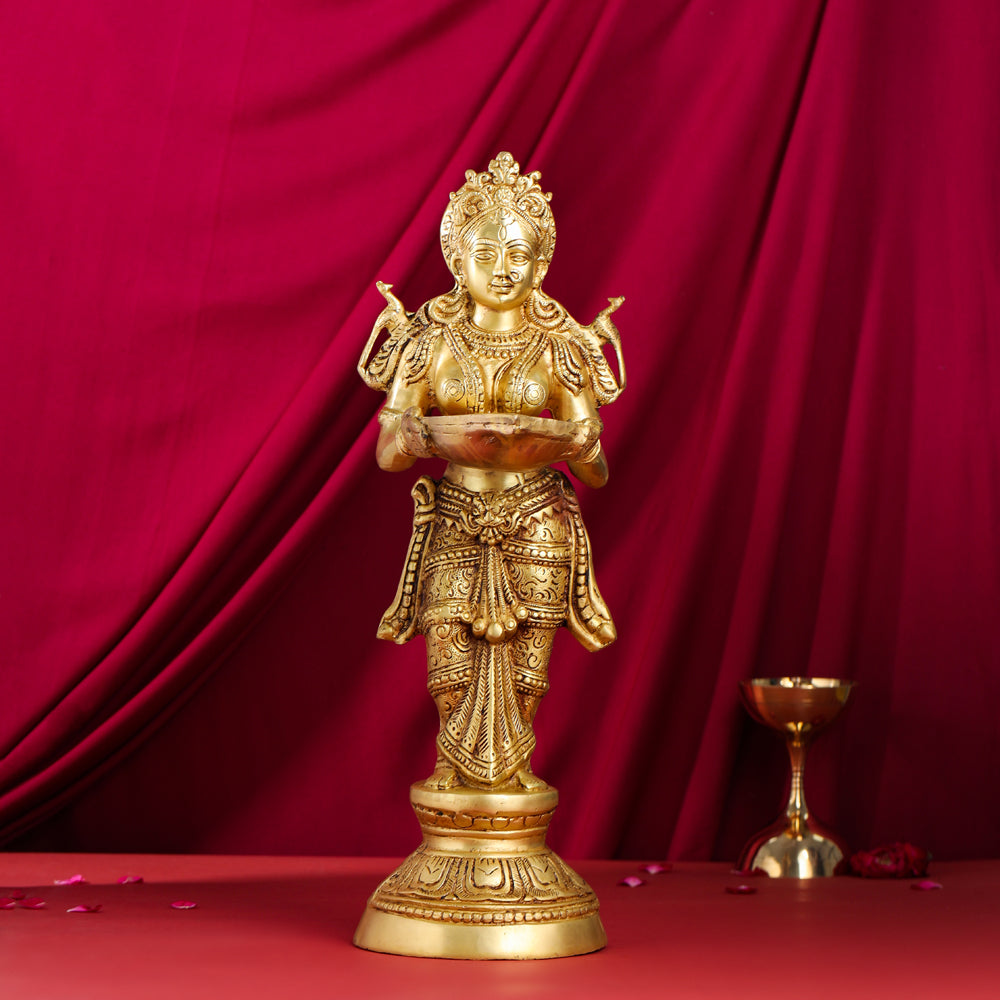 Brass Standing Deep Lakshmi Statue (22 Inch) Vedansh Craft