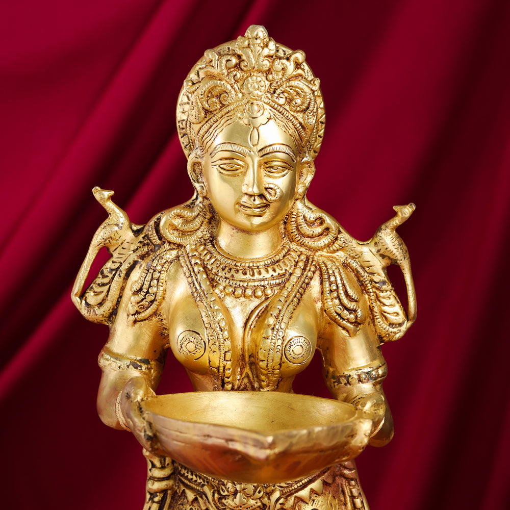Brass Standing Deep Lakshmi Statue (22 Inch) Vedansh Craft