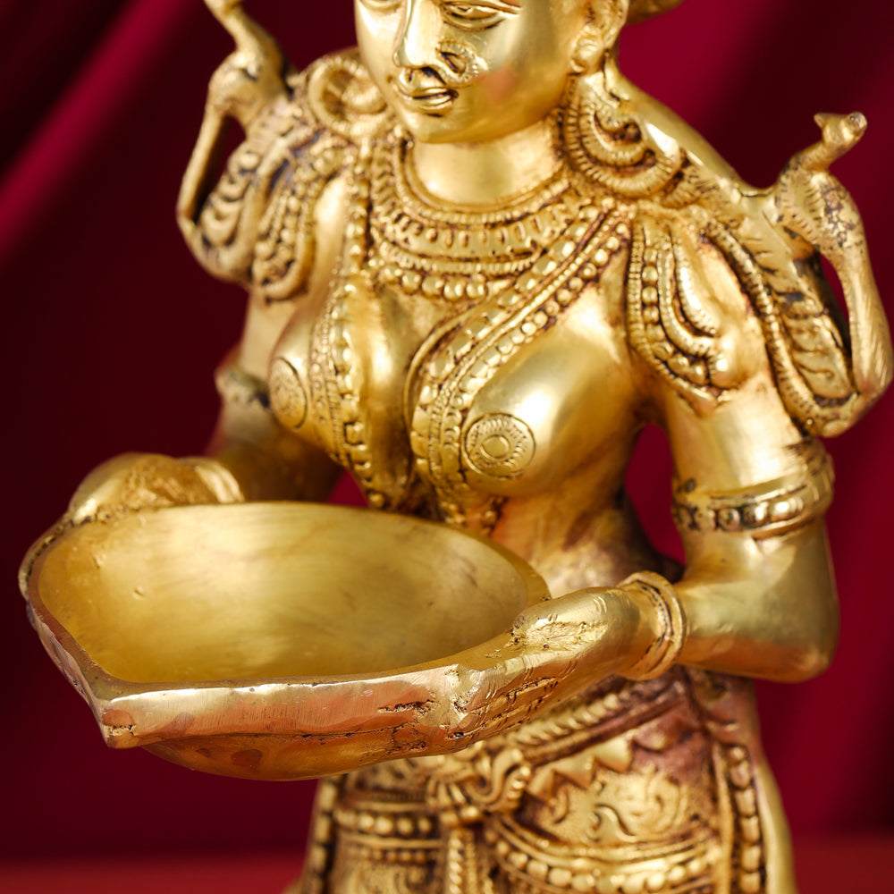 Brass Standing Deep Lakshmi Statue (22 Inch) Vedansh Craft