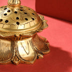 Brass Dhoop Dani & Incense Holder (3.8 Inch) Vedansh Craft