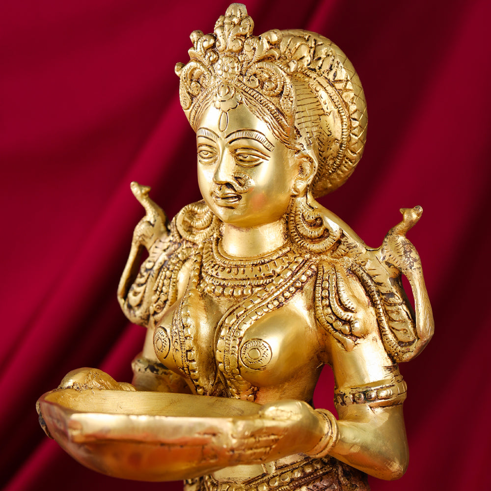 Brass Standing Deep Lakshmi Statue (22 Inch) Vedansh Craft
