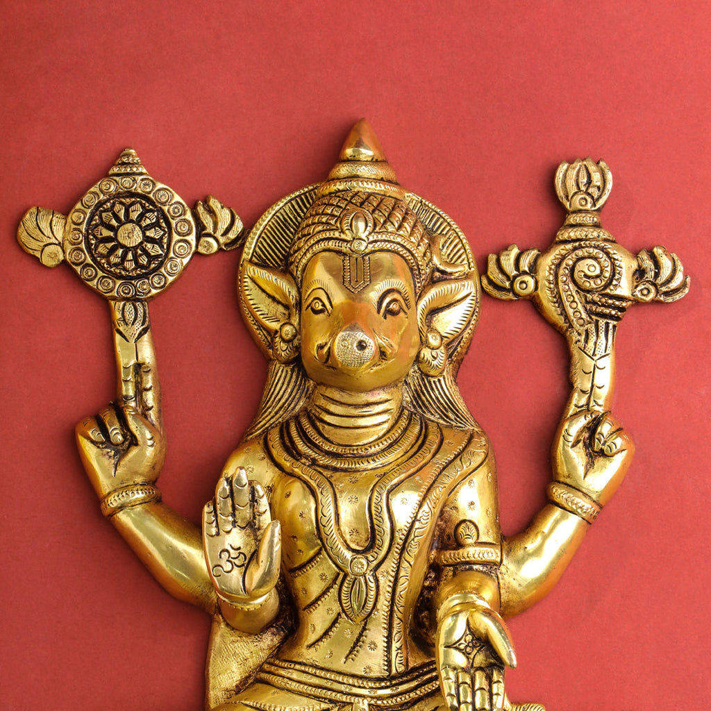 Brass Varahi Amman Wall Hanging (12 Inch) Vedansh Craft