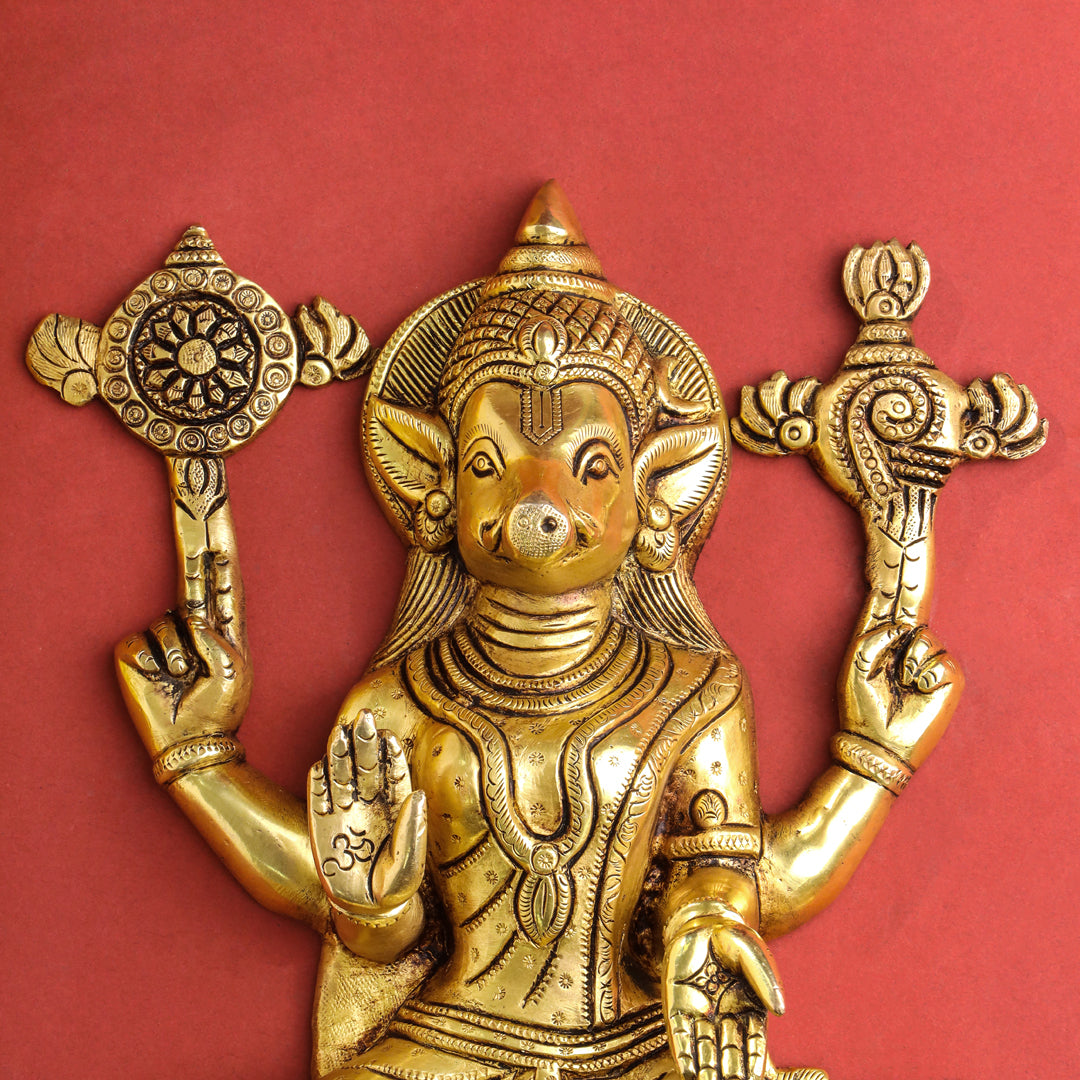 Brass Varahi Amman Wall Hanging (12 Inch) Vedansh Craft