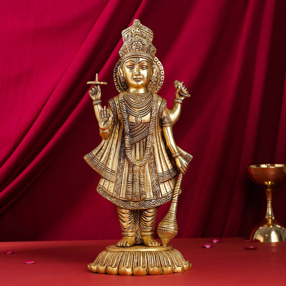 Brass Standing Lord Vishnu Statue (17.5 Inch) Vedansh Craft