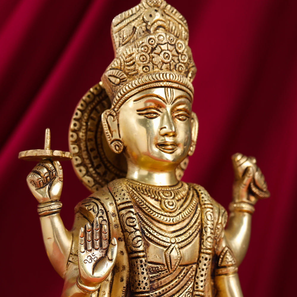 Brass Standing Lord Vishnu Statue (17.5 Inch) Vedansh Craft